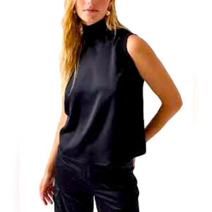 Nine Britton Nights Like This Satin-Front Sleeveless Top
Sz Med